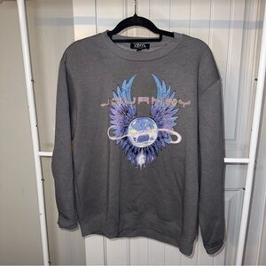 Journey Size Medium Band‎ Gray Graphic Sweater